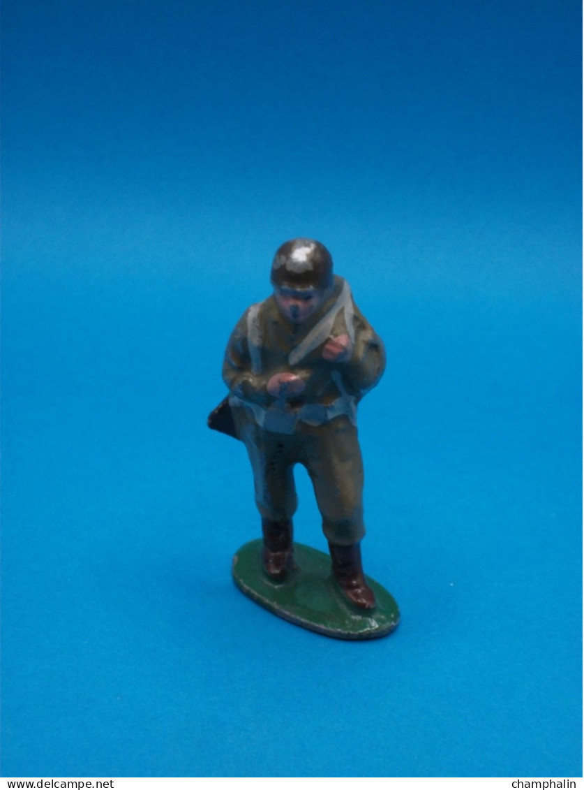 Figurine Aluminium Soldat Quiralu USA GI Avec Fusil Dans Le Dos - Fusil Cassé - Armée Militaire Guerre WWII - Quiralu