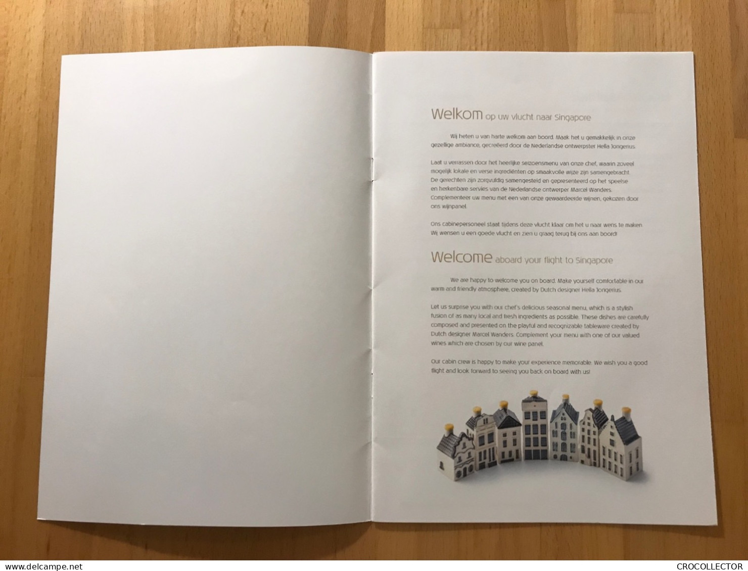 KLM Business Class Menu DPS-SIN 25 JAN 2023 - Menu Cards