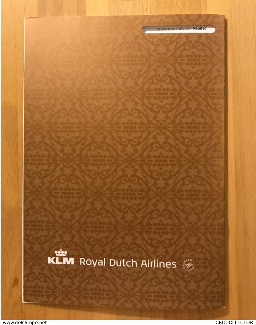 KLM Business Class Menu DPS-SIN 25 JAN 2023 - Menu Cards