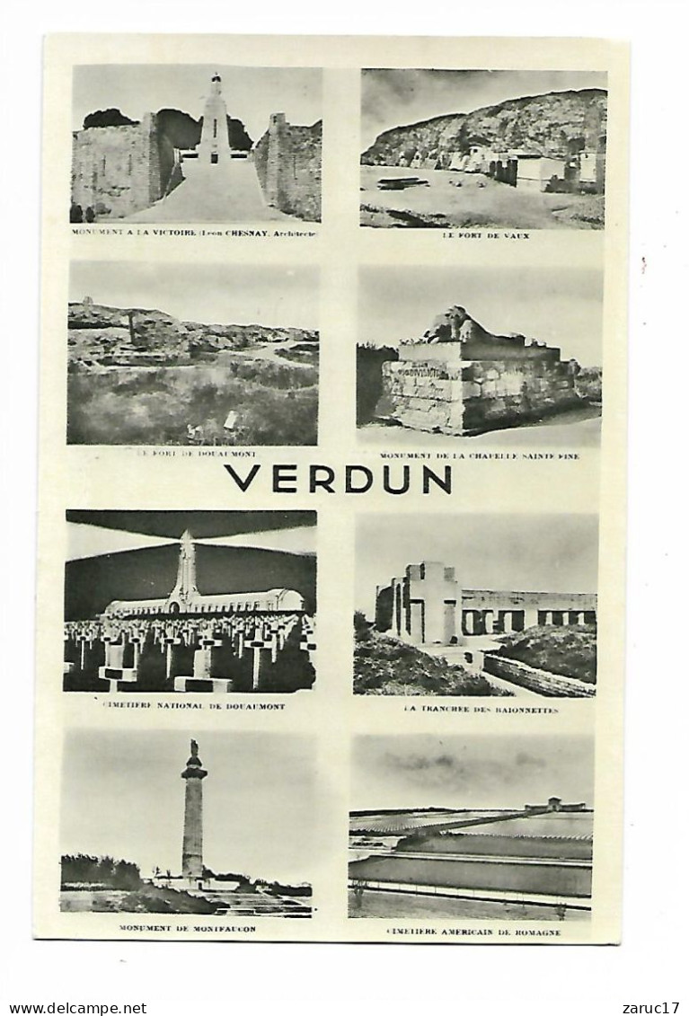 Carte Postale Guerre 1914-18 MEMORIAL De  VERDUN MULTI VUES - Monuments Aux Morts