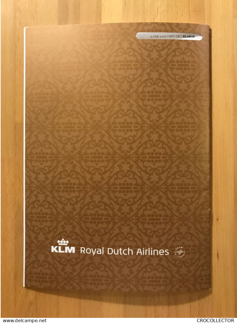 KLM Business Class Menu DPS-SIN 13 FEB 2023 - Menus