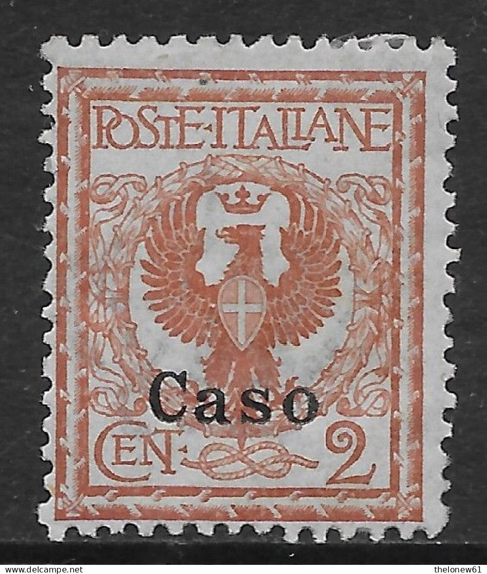 Italia Italy 1912 Colonie Egeo Caso Floreale C2 Sa N.1 Nuovo MH * - Ägäis (Caso)