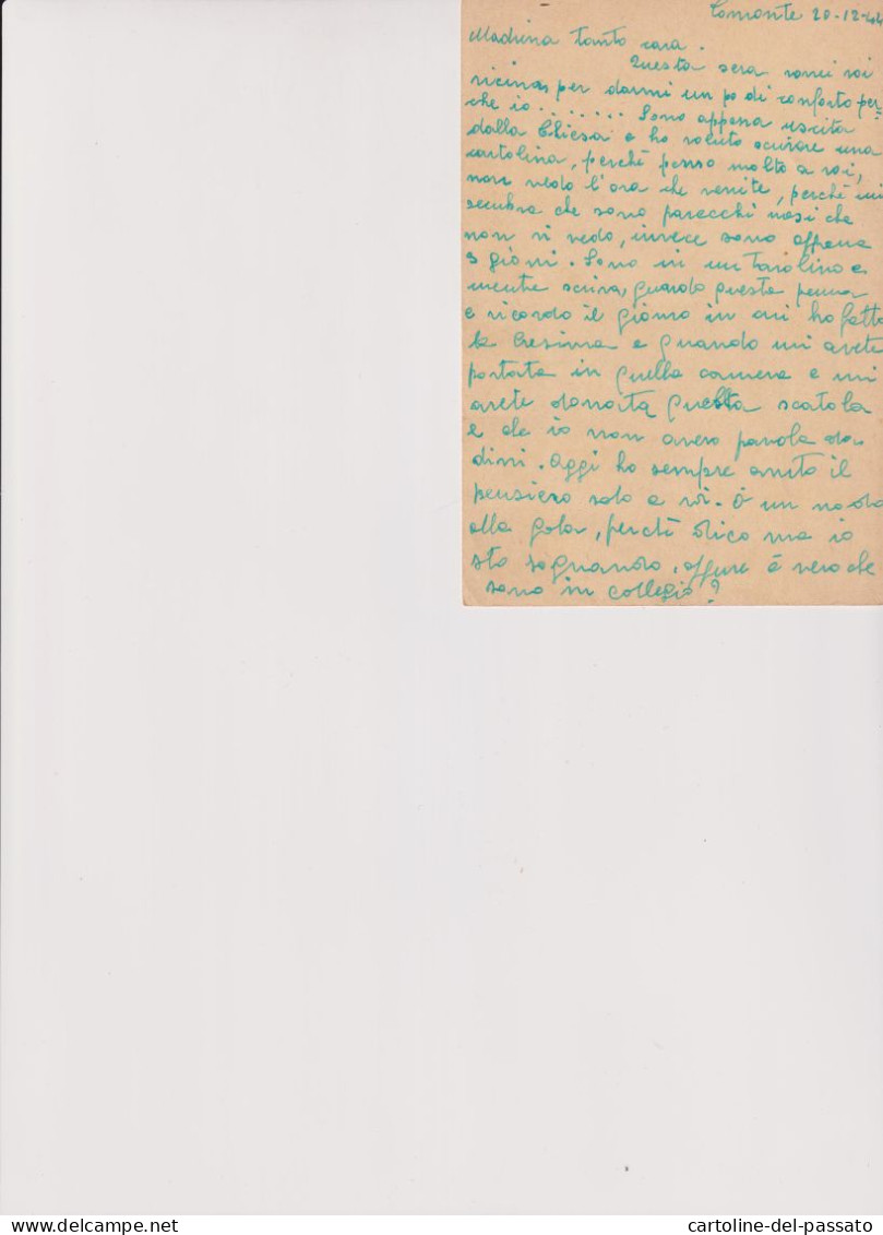STORIA POSTALE  RSI INTERI POSTALI CENT. 30 + 10+10 DA COMONTE  SERIATE BERGAMO PER S. PELLEGRINO  20/12/1944 - Stamped Stationery