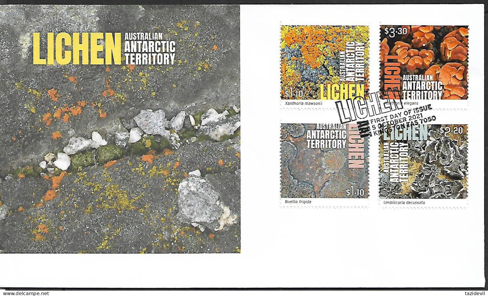 AUSTRALIAN ANTARCTIC TERRIRORY - 2021 LICHEN PLANT FIRST DAY COVER - FDC