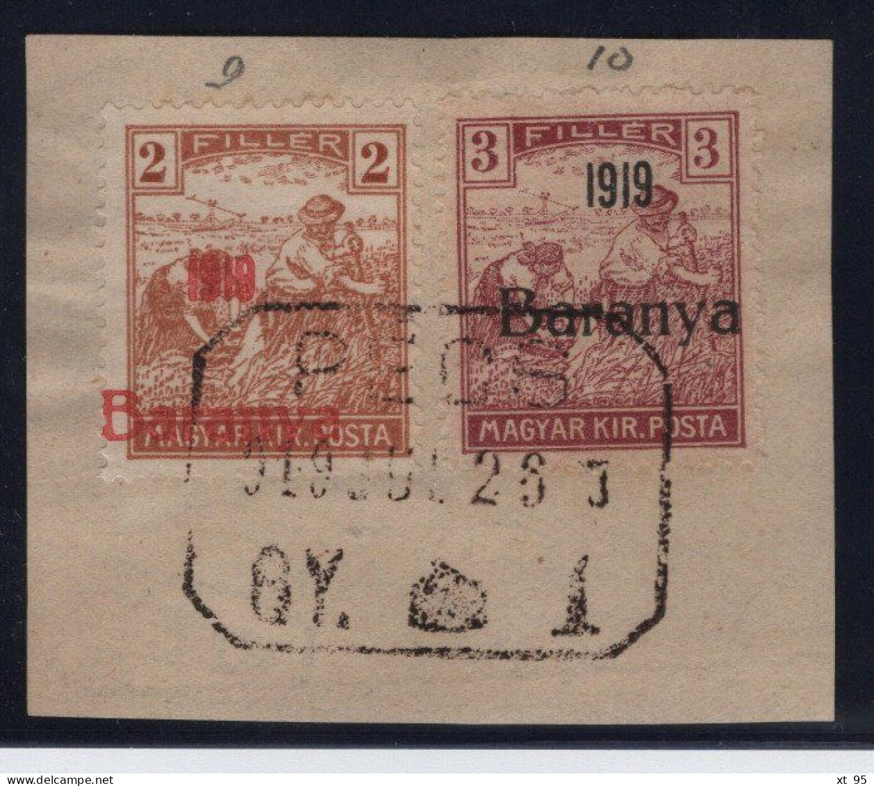 Hongrie - Baranya - N°9+10 Sur Fragment - Pecs - 1926 - Baranya