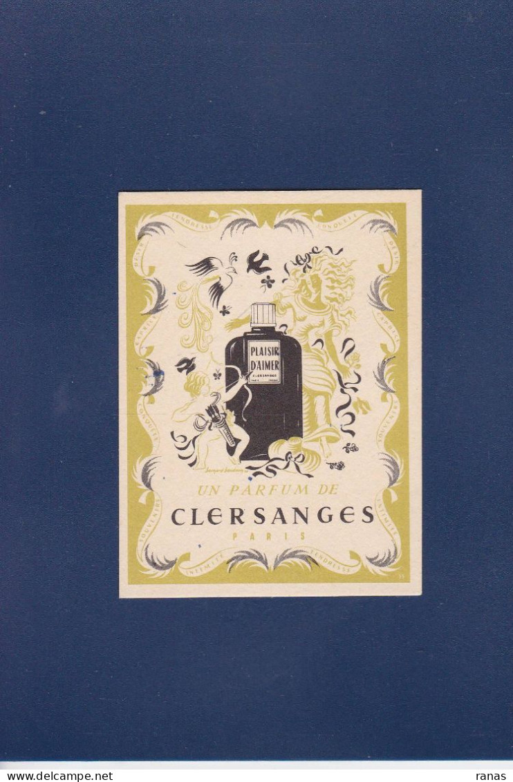 Carte Parfumée > Ancienne Les Parfums Clersanges Plaisir D'aimer - Anciennes (jusque 1960)