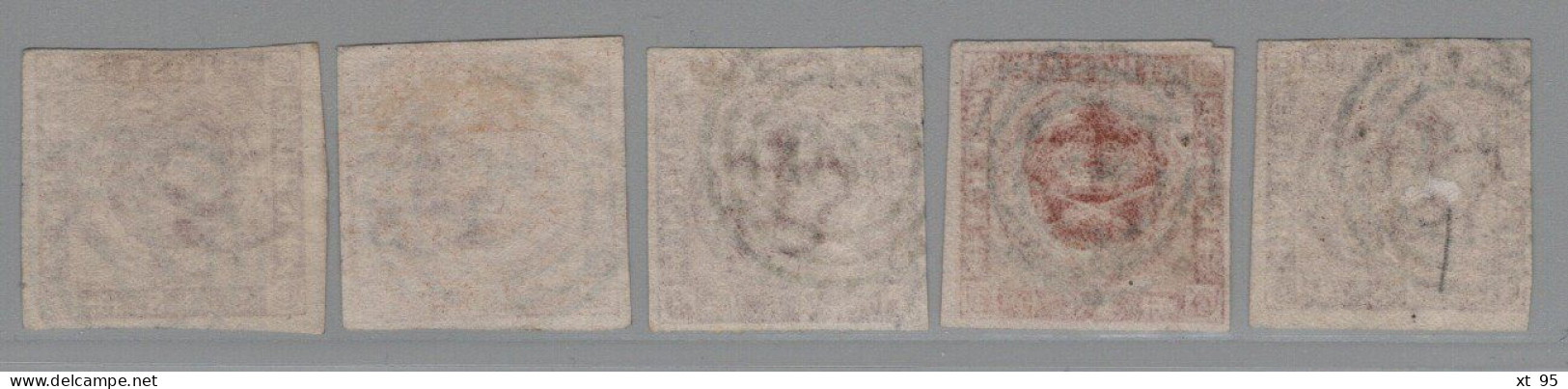 Danemark - N°4 - Lot De 5 Timbres Obliteres - Cote +90€ - Used Stamps