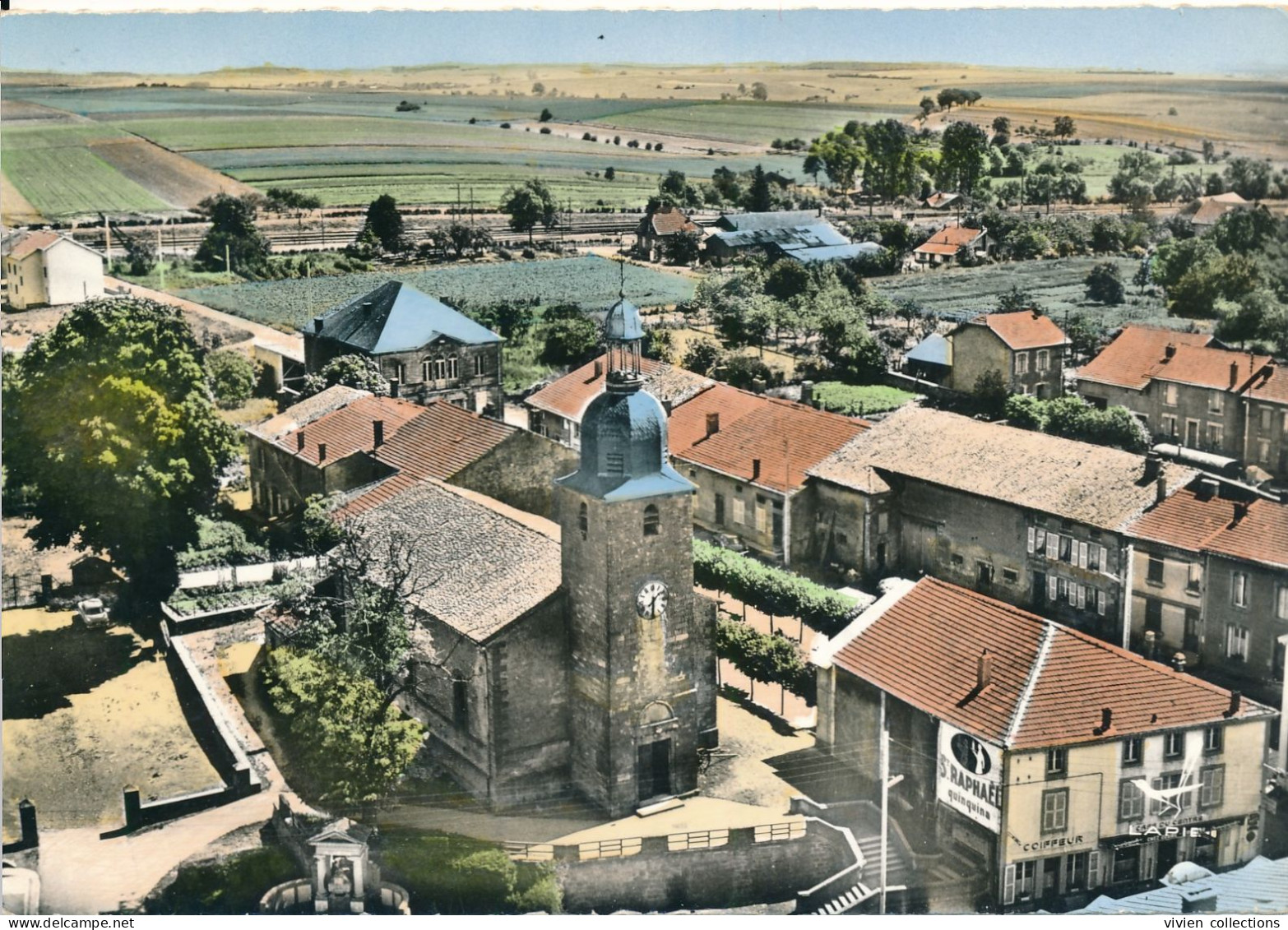Spincourt (55 Meuse) En Avion Au Dessus De ... L'église - édit. Lapie CPSM N&B Colorisée GF - Spincourt