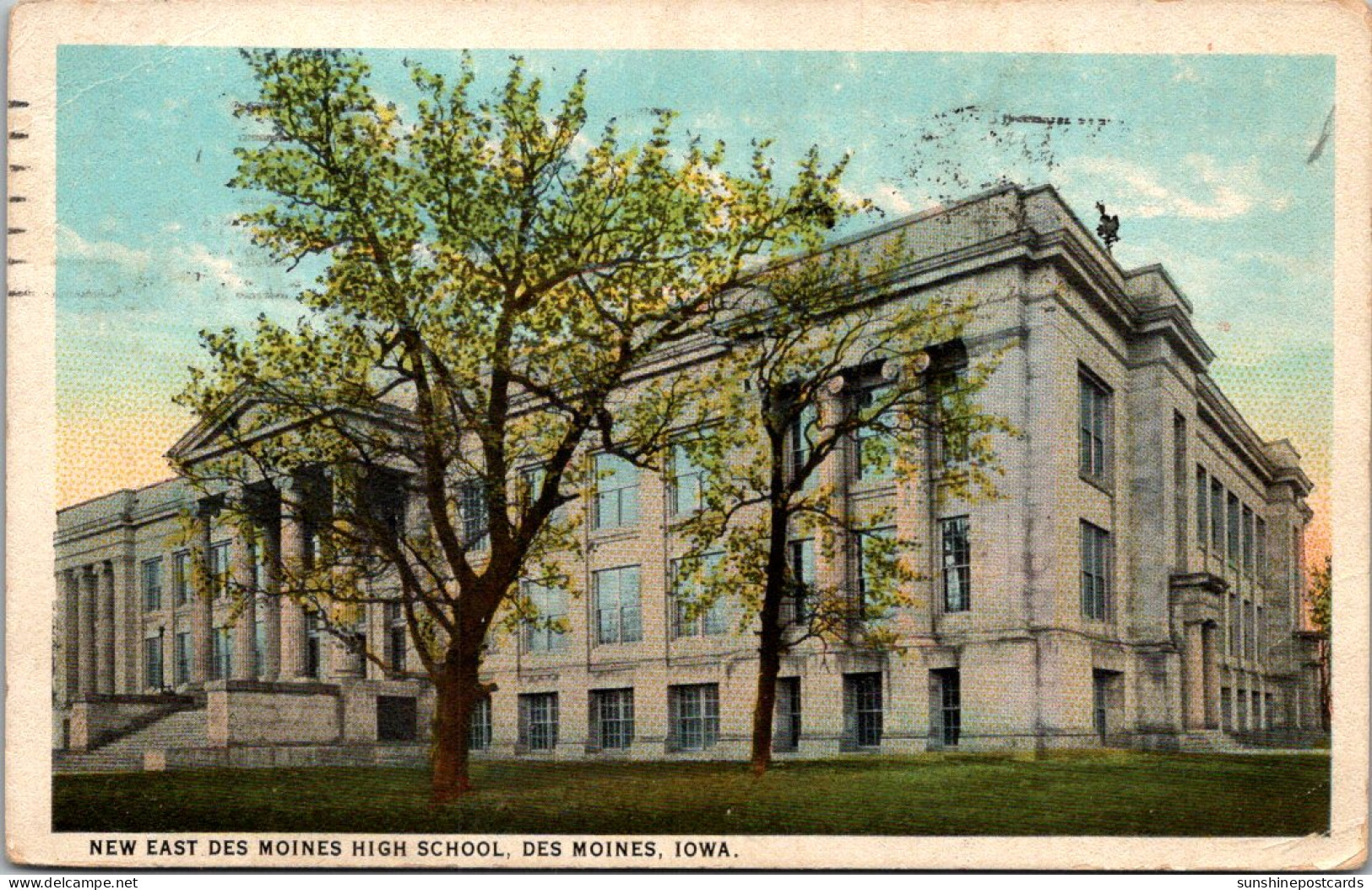 Iowa Des Moines The New East Des Moines High School 1930 Curteich - Des Moines