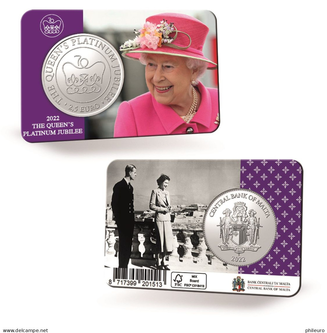 Malte 2022 : 2,5€ 'Jubilé De Platine De La Reine Elizabeth II' (en Coincard) - Dispo En France - Malte