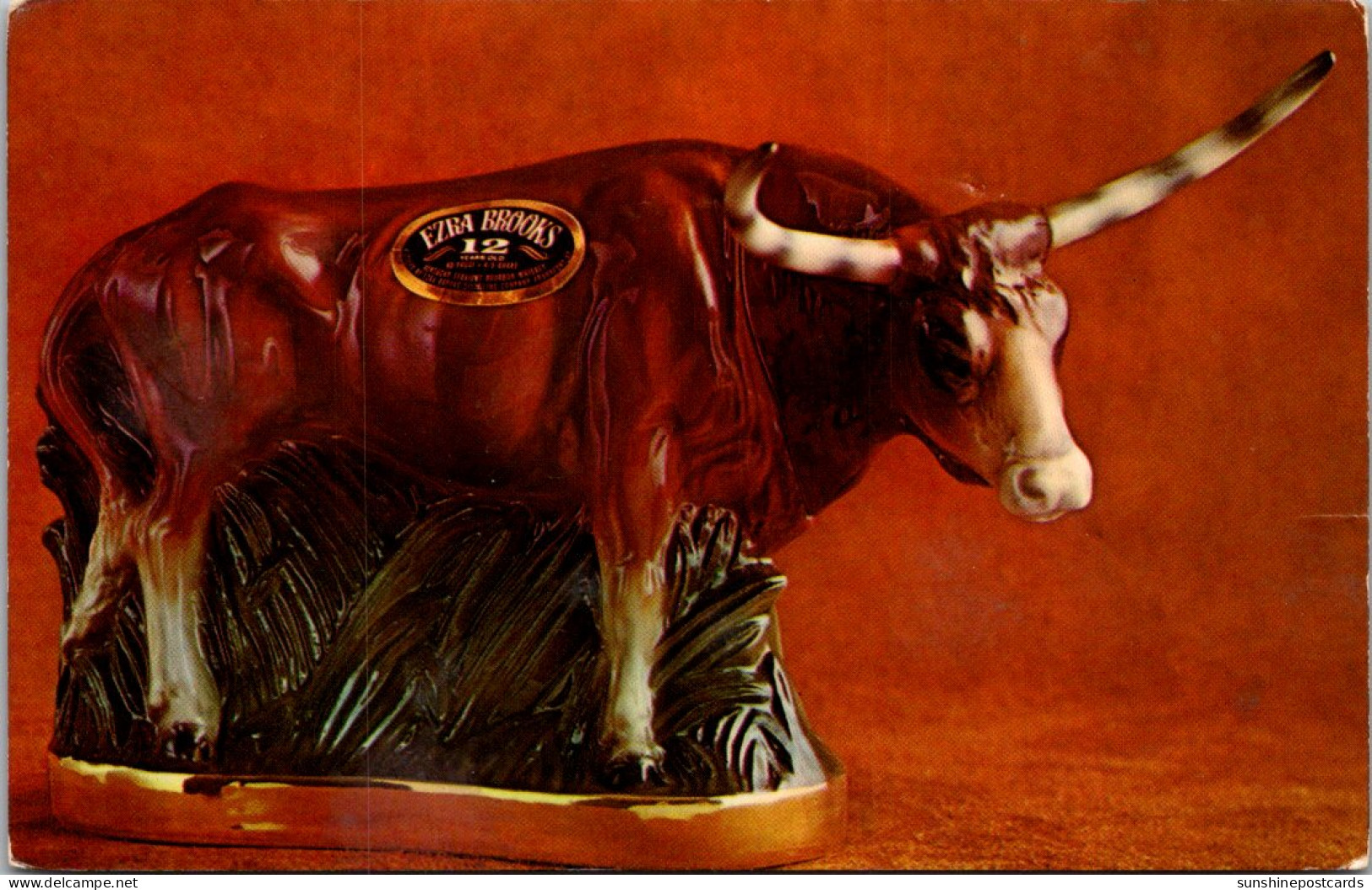 Kentucky Frankfort Ezra Brooks Distilling Company Bourbon Whiskey Texas Longhorn Decanter - Frankfort