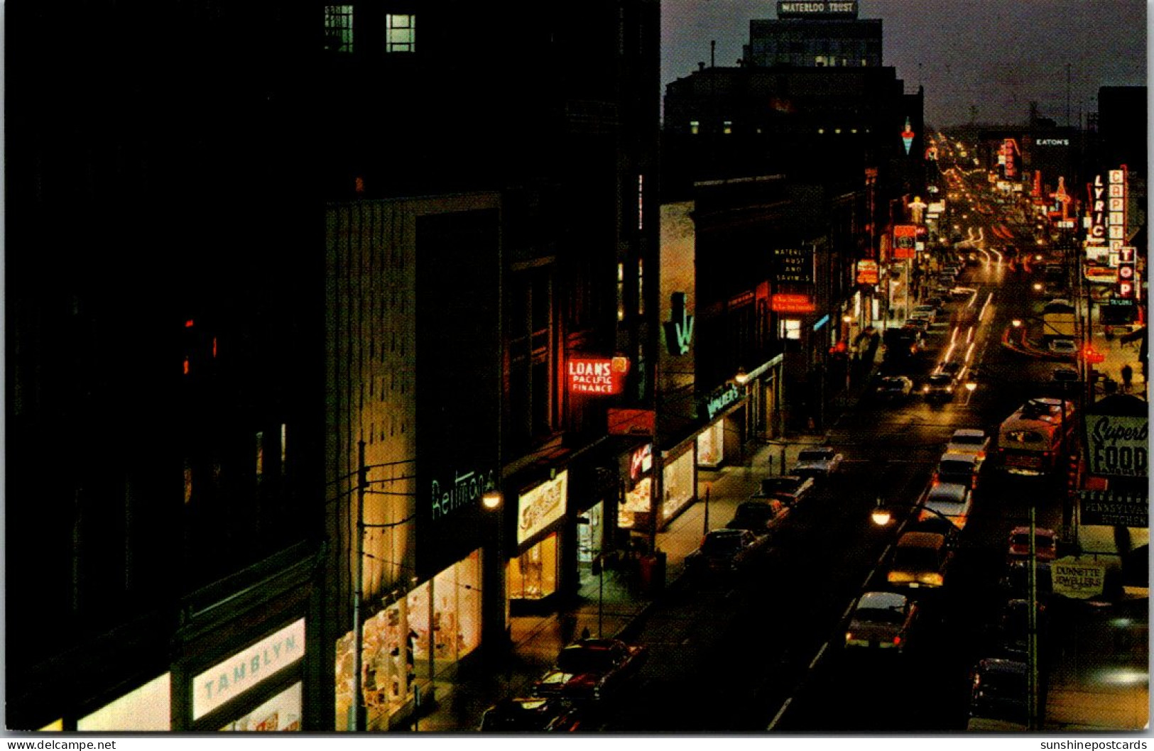 Canada Kitchener King Street West From Queen Street At Night - Kitchener