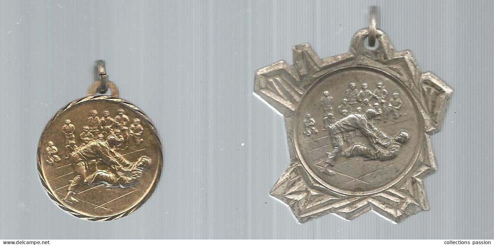 Médaille , Sports ,  JUDO , Challenge De La BIGORRE , 47 Gr. , LOT DE 2 MEDAILLES - Sports De Combat