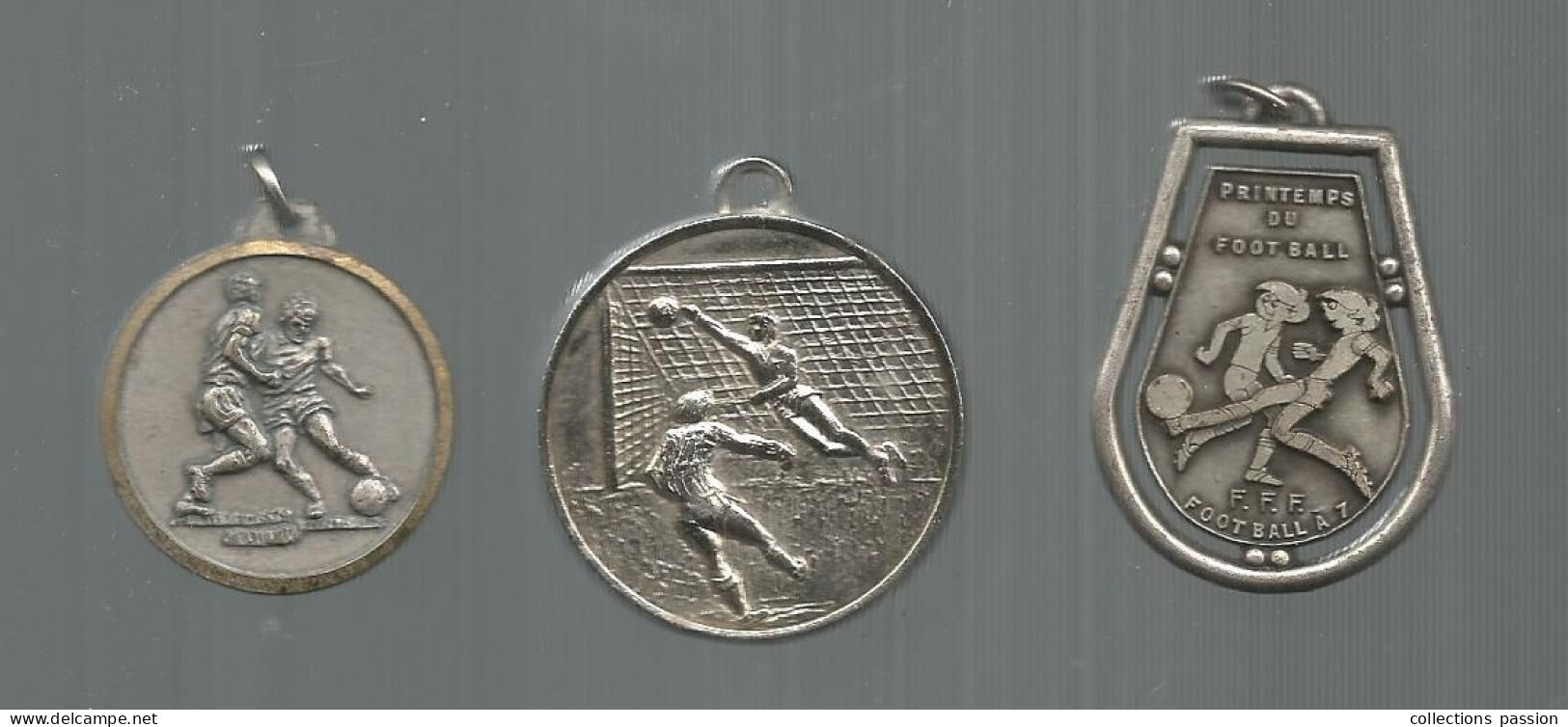 Médaille , Sports ,  FOOTBALL , 53 Gr. , 2 Scans, LOT DE 3 MEDAILLES - Altri & Non Classificati