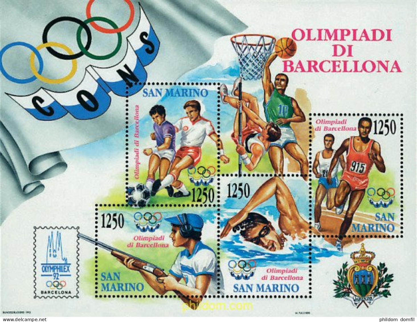 70378 MNH SAN MARINO 1992 25 JUEGOS OLIMPICOS VERANO BARCELONA 1992 - Usati