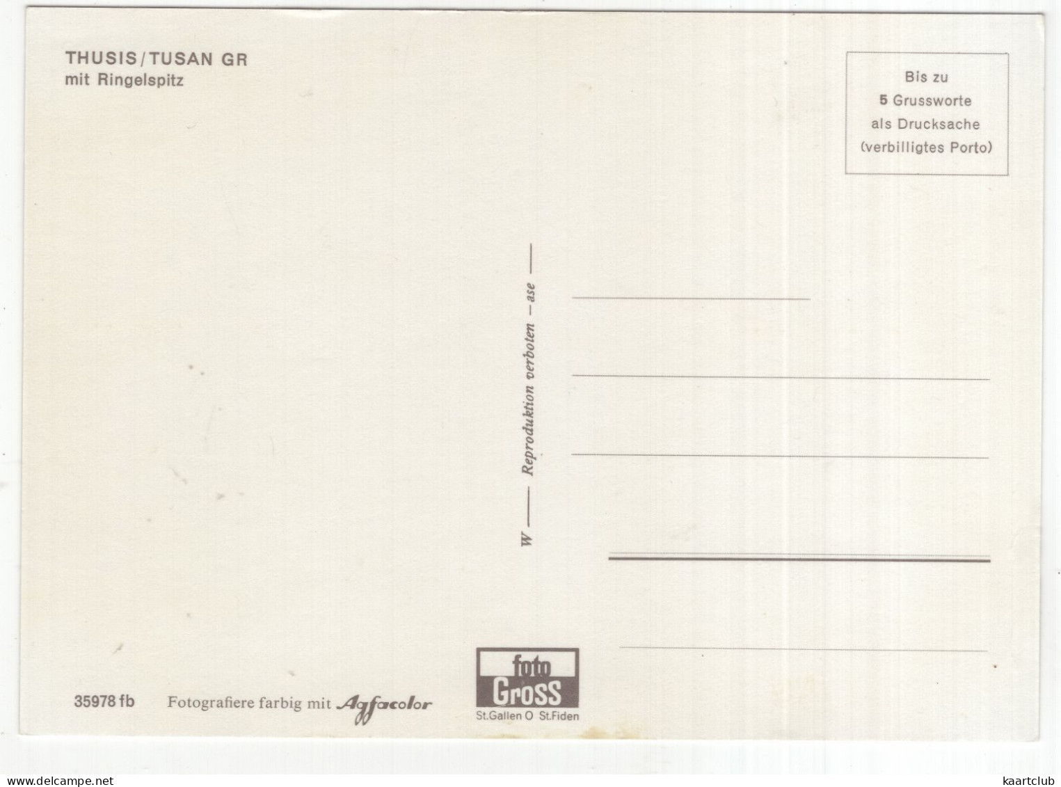 Thusis / Tusan GR Mit Ringelspitz - (Schweiz/Suisse) - Thusis