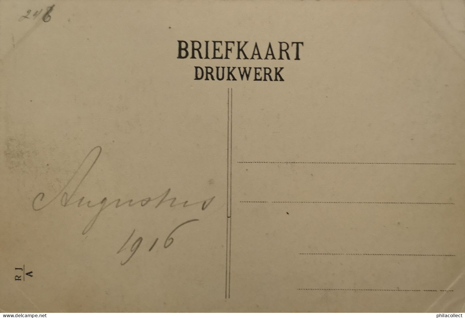 Almelo (Ov.) Kanaal Met Haven Ca 1916 Topkaart - Hoek Vouwtje - Almelo