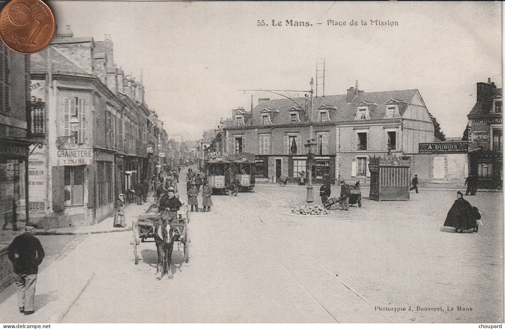 72 - Carte Postale Ancienne De  LE MANS    Place De La Mission - Le Mans