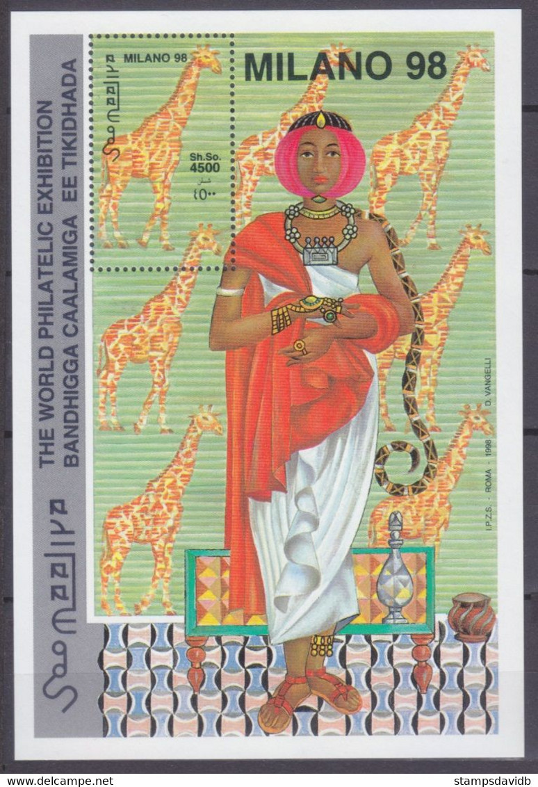 1998	Somalia 	692/B49	Fauna - Giraffe	13,00 € - Jirafas