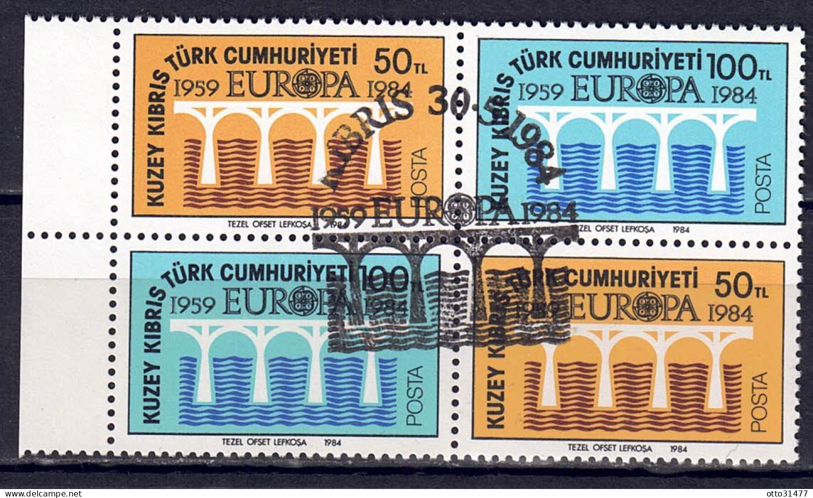 Türkisch-Zypern 1984 - EUROPA, Nr. 142 - 143 Im 4er-Block, Gestempelt / Used - Usati