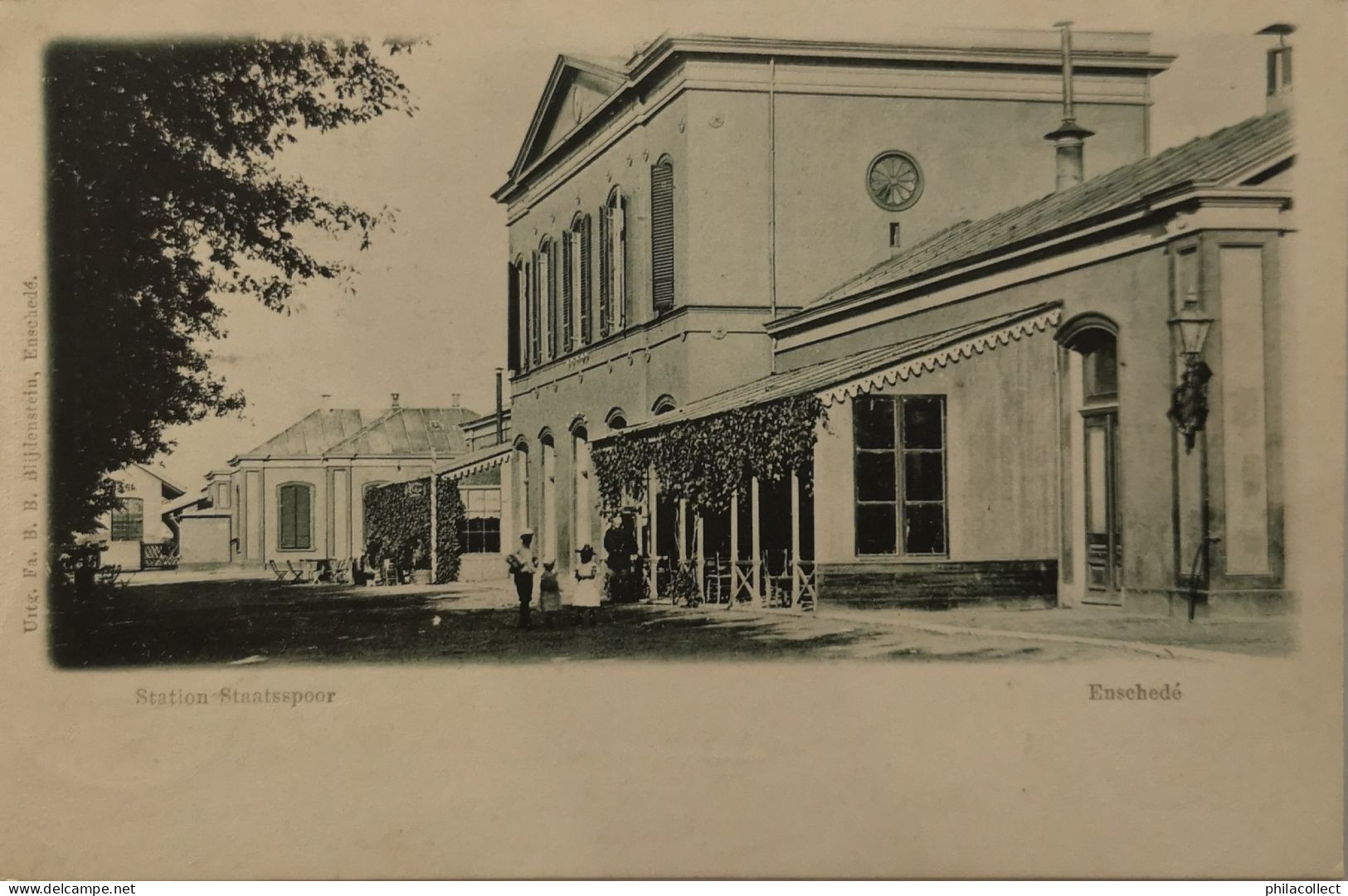 Enschede (Ov.) Station Staatsspoor  1899?  Topkaart - Enschede