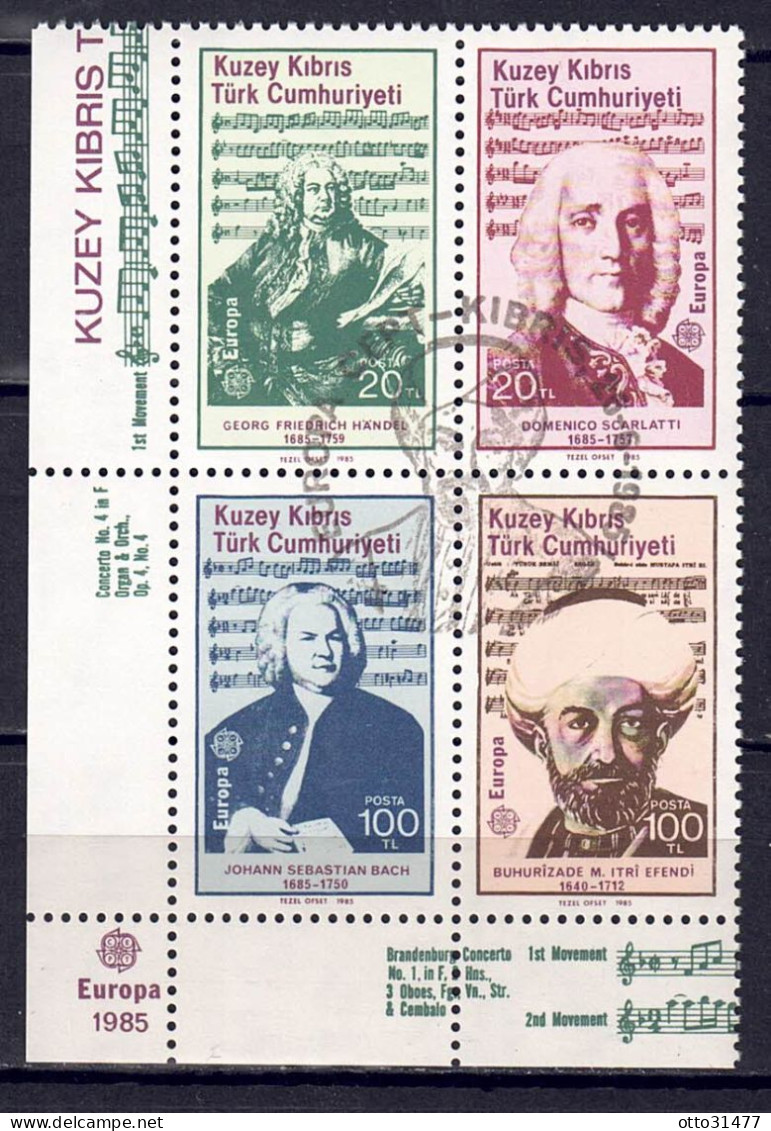 Türkisch-Zypern 1985 - EUROPA, Nr. 166 - 169 Im 4er-Block, Gestempelt / Used - Used Stamps