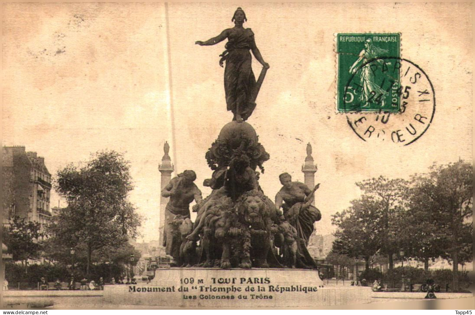 C P > Paris  > Du Siècle Dernier > Le Lieu écrit Sur La Carte 3 (en Gros)  >Dans L'état Parfois Sale Mais Sans Déchirure - Statues