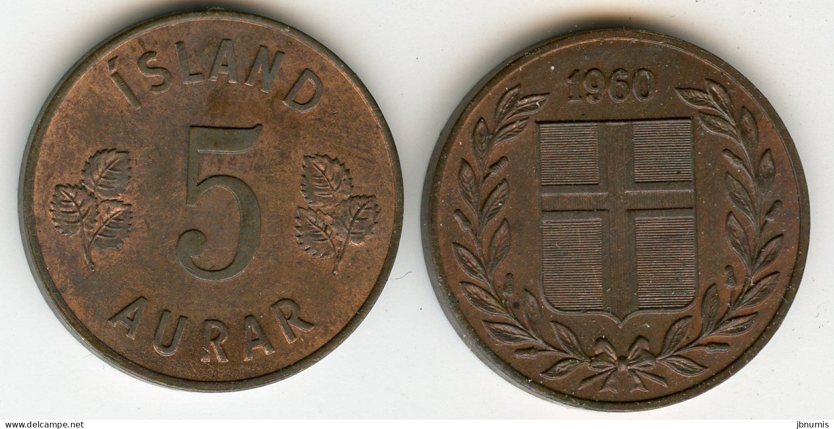 Islande Iceland 5 Aurar 1960 UNC KM 9 - Iceland