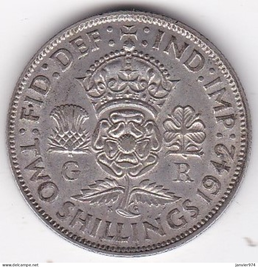 Grande Bretagne. Two Shillings 1942. George VI, En Argent, KM# 855 - J. 1 Florin / 2 Schillings