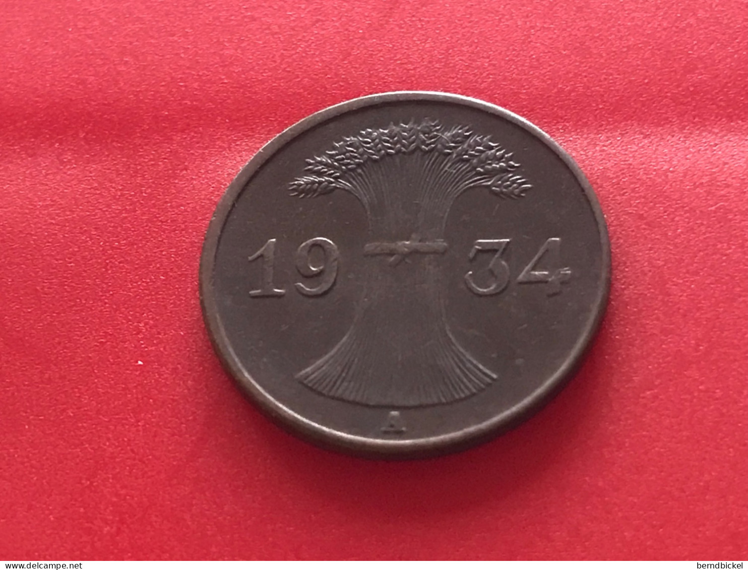 Münze Münzen Umlaufmünze Deutschland Deutsches Reich 1 Pfennig 1934 Münzzeichen A - 1 Rentenpfennig & 1 Reichspfennig