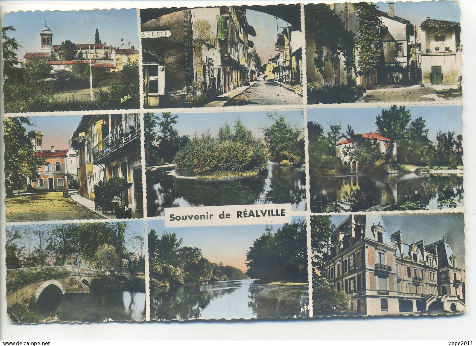 CPSM Multivues - [82] Tarn Et Garonne - Souvenir De RÉALVILLE - Eglise, Rues, Pont, Château - Peu Commune - Realville