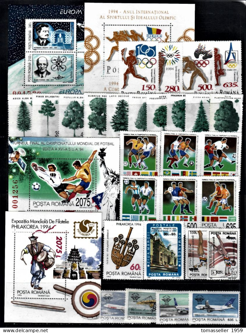 Romania- 1994 Year Set - 23 Issues ( 64 St.+6 S/s).MNH** - Ganze Jahrgänge