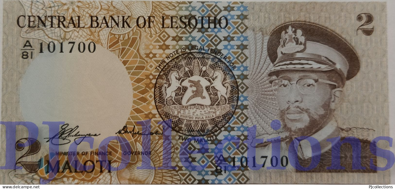 LESOTHO 2 MALOTI 1981 PICK 4a UNC PREFIX "A" - Koeweit