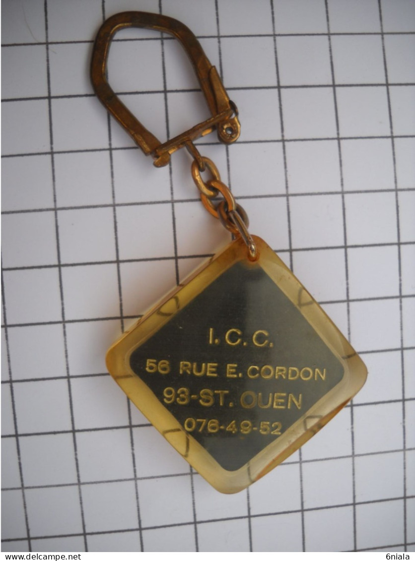 3168 Porte Clefs Clé ICC I.C.C. 56 Rue CORDON 93  SAINT OUEN 93 - Porte-clefs