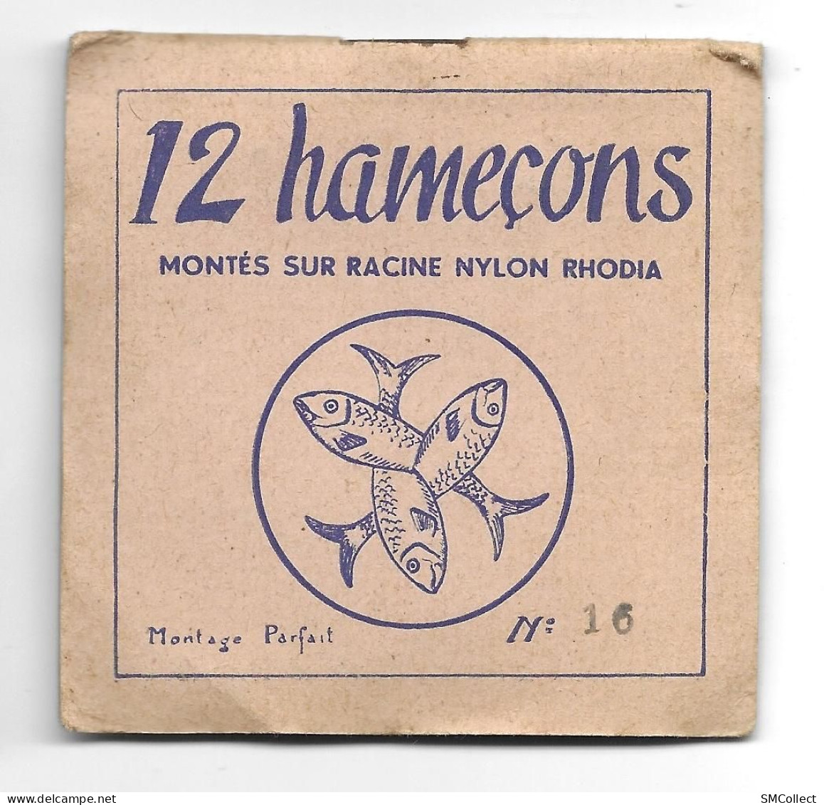 Pochette D'hameçons "montés Sur Racine Nylon Rhodia". Reste 9 Feuillets Avec Hameçons - Pêche