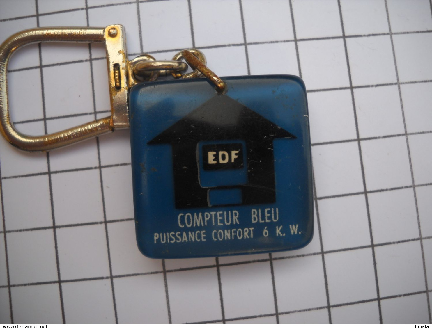 3169 Porte Clefs Clé EDF  COMPTEUR BLEU Puissance Confort 6 KW - Porte-clefs