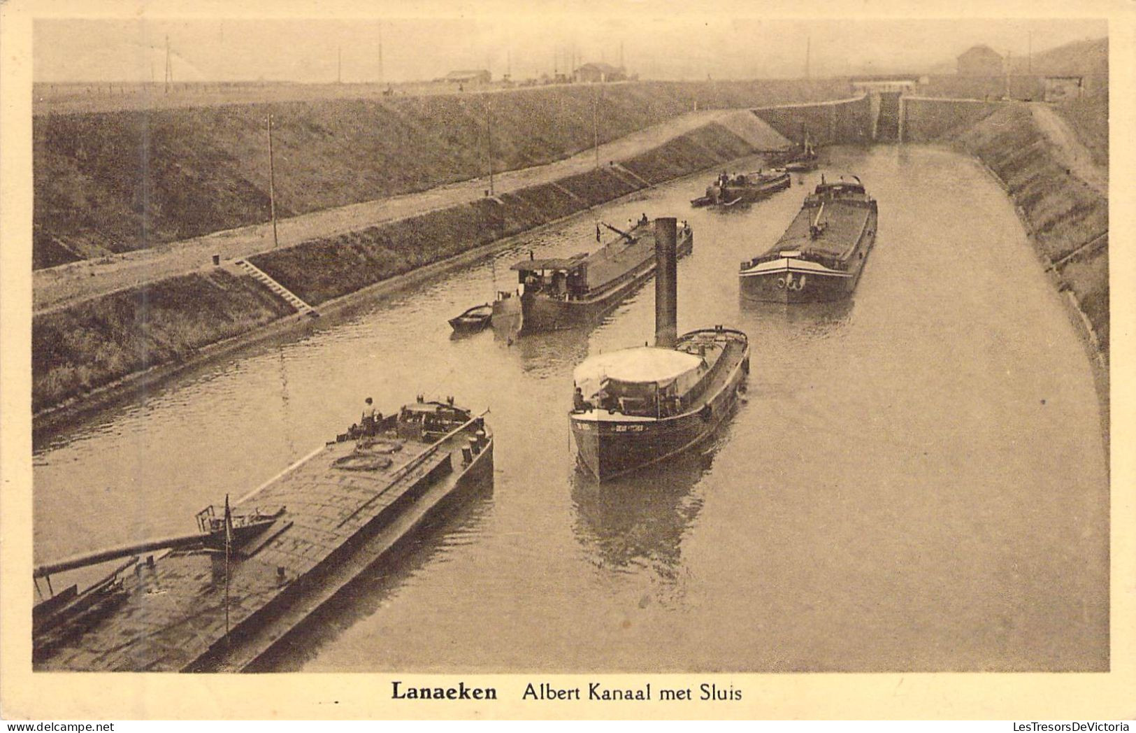 BELGIQUE - LANAEKEN - Albert Kanaal Met Sluis - Carte Postale Ancienne - Lanaken