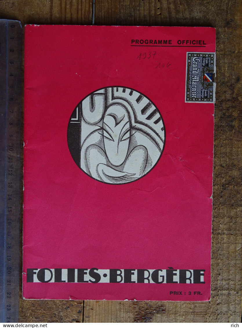 Programme Officiel 1937 - FOLIES BERGERE - Programmes