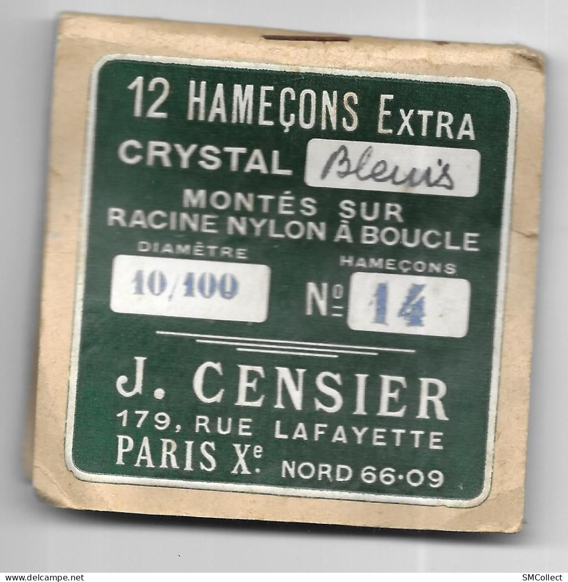 Pochette D'hameçons "J. Censier", Paris (75). Reste 9 Feuillets Avec Hameçons - Vissen