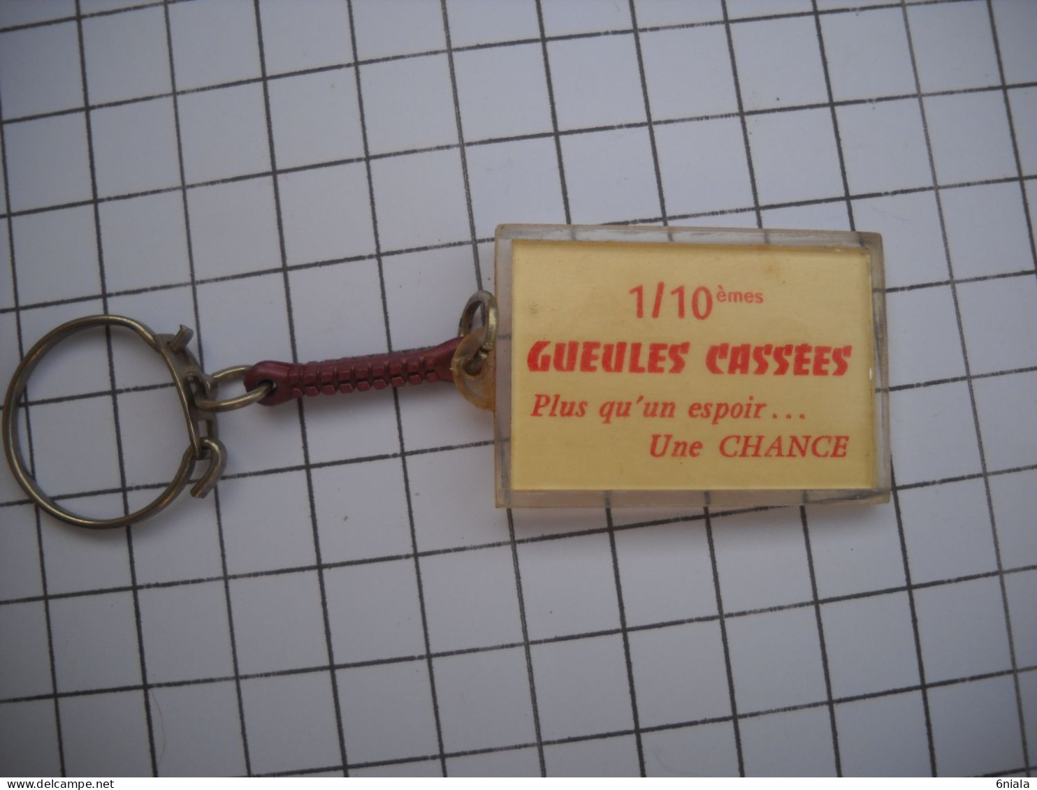 3187 Porte Clefs Clé  GUEULES CASSEES  1/10e Loterie Gueules Cassées - Porte-clefs