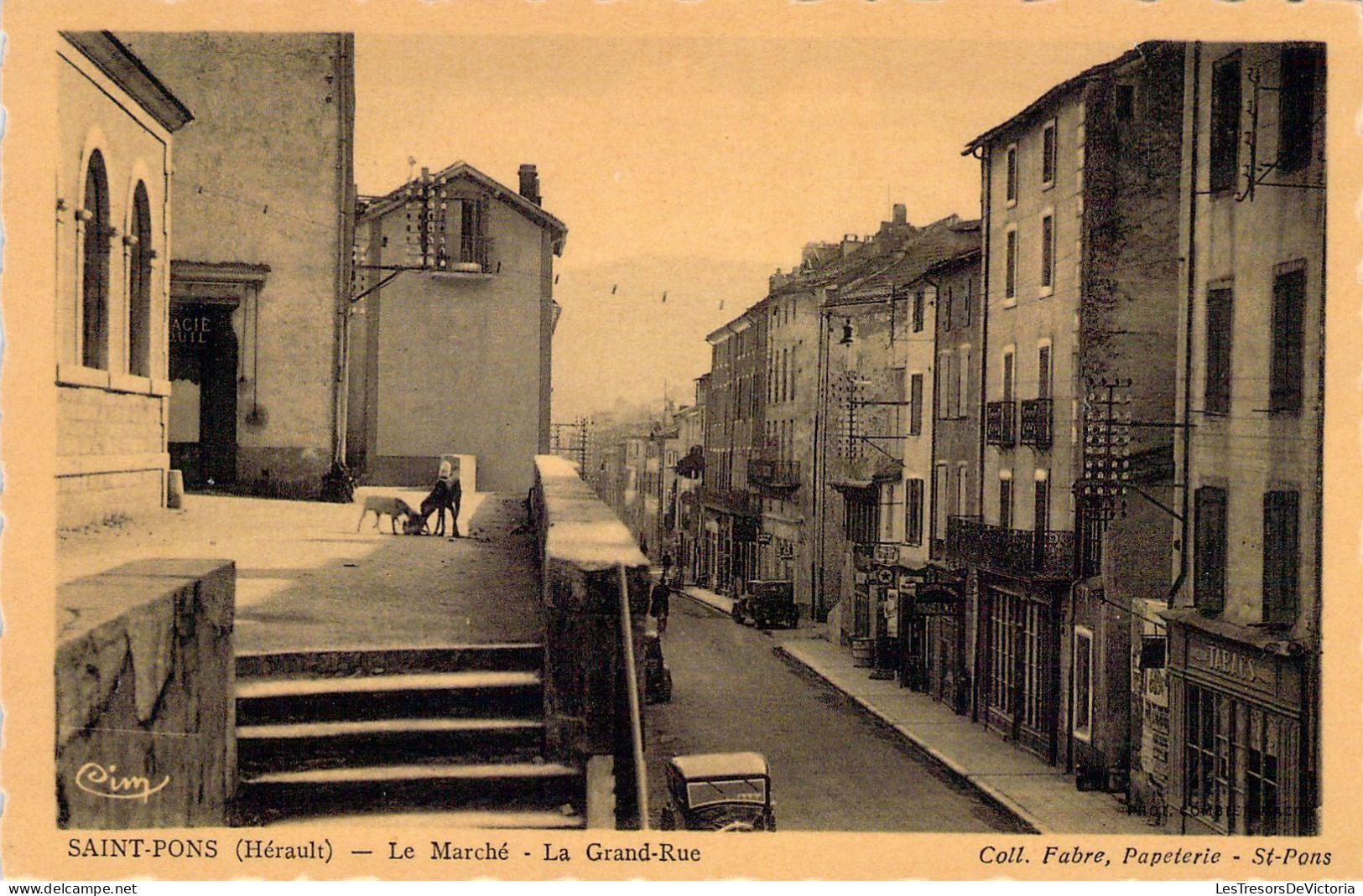FRANCE - 34 - SAINT PONS - Le Marché - La Grande Rue - Carte Postale Ancienne - Saint-Pons-de-Mauchiens