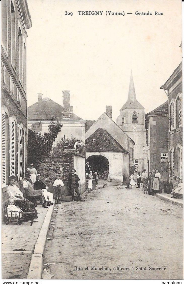 89 TREIGNY - Grande Rue - Animée - Treigny