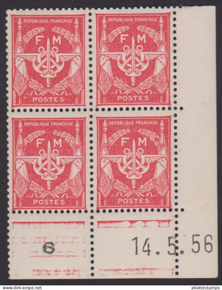 FRANCE FRANCHISE MILITAIRE N° 12** EMBLEME COIN DATE DU 14/5/56 - Autres & Non Classés