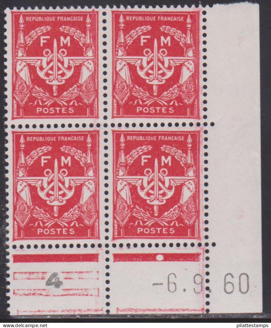 FRANCE FRANCHISE MILITAIRE N° 12** EMBLEME COIN DATE DU 6/9/60 - Altri & Non Classificati