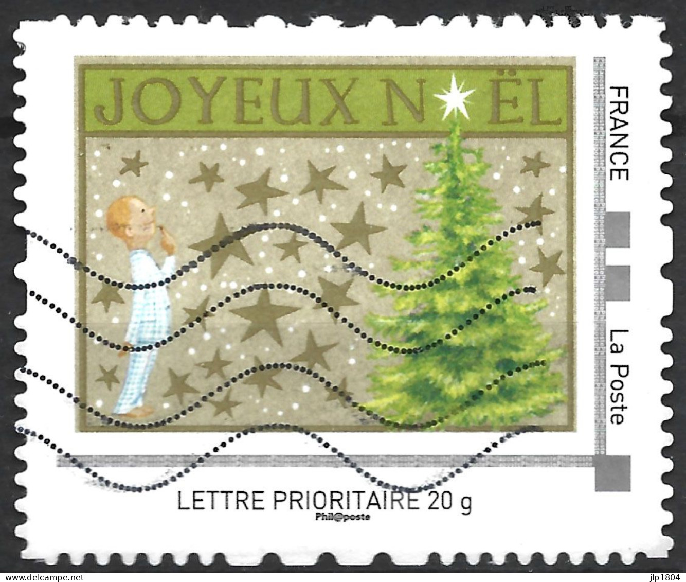 Montimbramoi  Joyeux Noël - Oblitéré  Lettre Prioritaire : Timbre Sur Support - Used Stamps