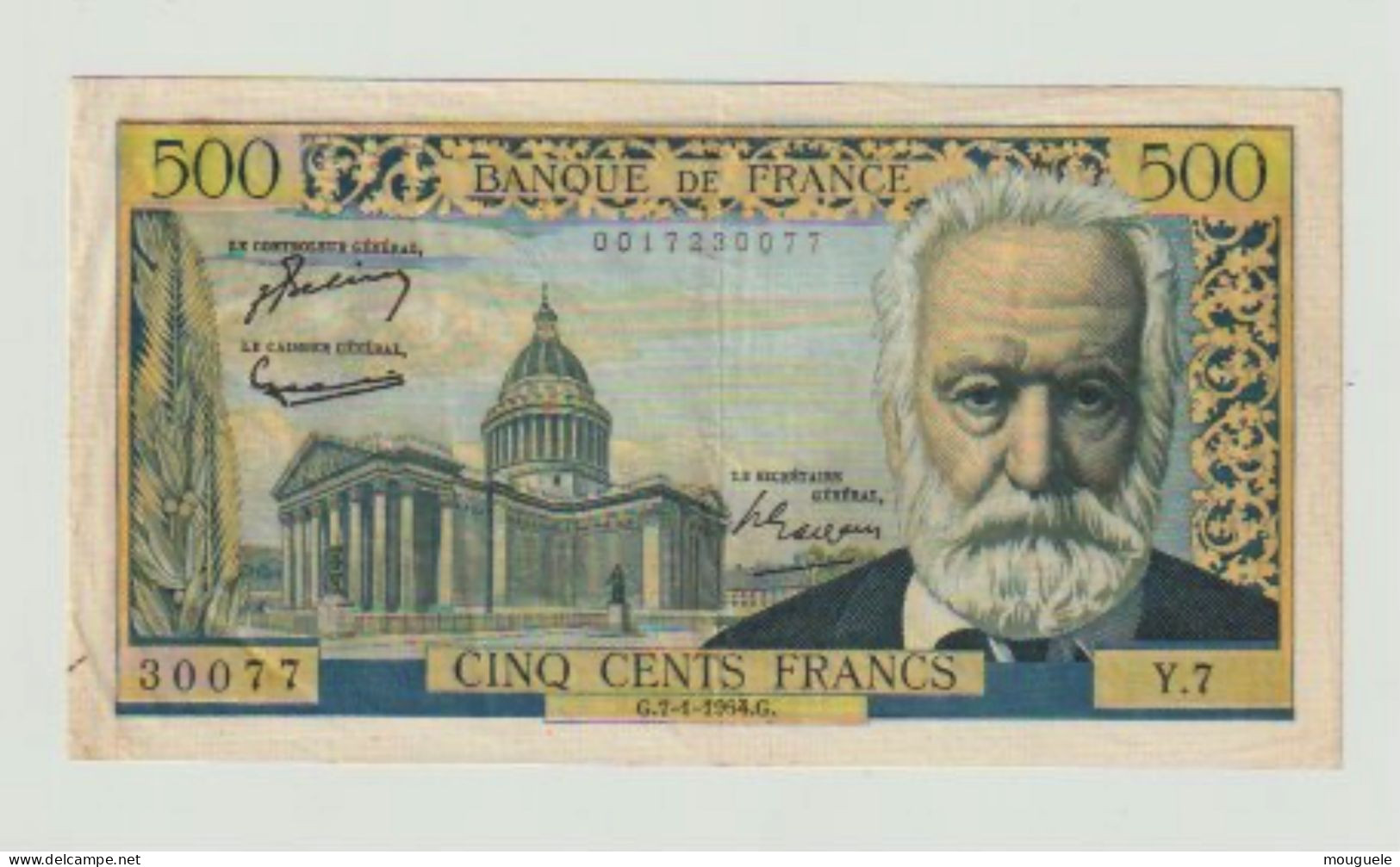 Magnifique Billet De 500 Francs Victor Hugo Du 7-1-1954 - 100 NF 1959-1964 ''Bonaparte''