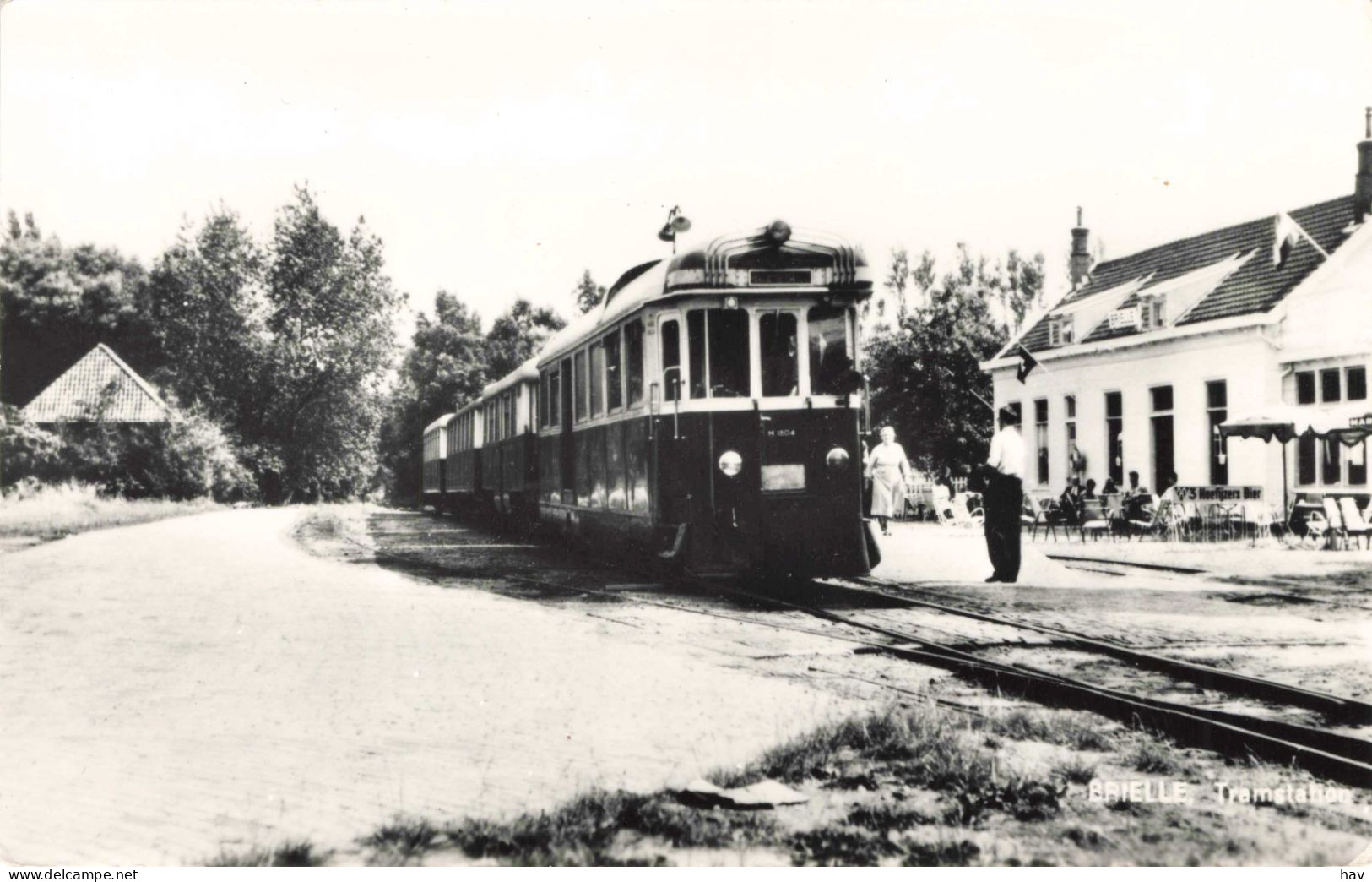 Brielle Tramstation RTM Met Tram 1957 - Brielle