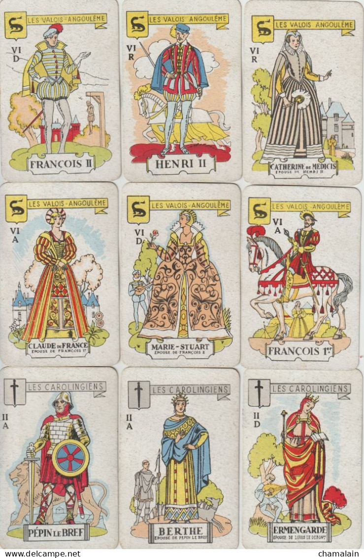 JEU Des 7 Familles ROYALES - NISSE Croix Lille - Illustrations Georges MARJOLLIN - (Fin XIX°) - Complet, 42 Cartes. - Andere & Zonder Classificatie