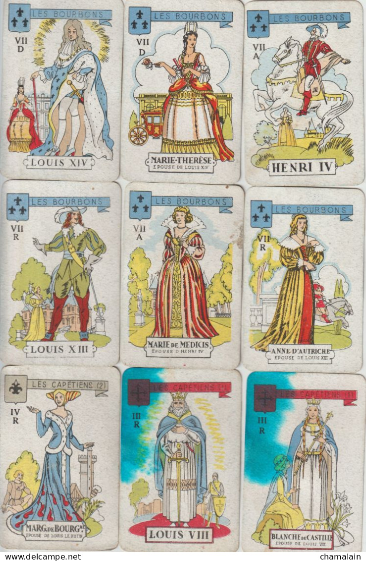 JEU des 7 Familles ROYALES - NISSE Croix Lille - Illustrations Georges MARJOLLIN - (Fin XIX°) - Complet, 42 cartes.