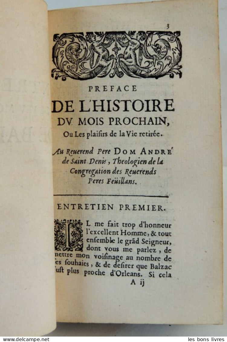 1657. Les Entretiens De Fev Monsieur De Balzac ( Rare) - Before 18th Century